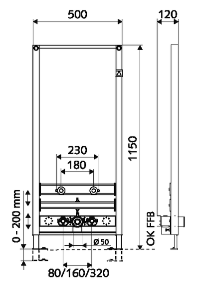 Modul de montaj bideu SCHELL MONTUS, rosu - 030670