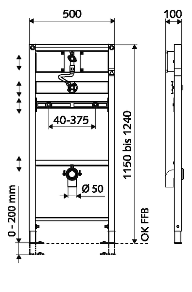 Modul de montaj pisoar SCHELL MONTUS, rosu - 030750