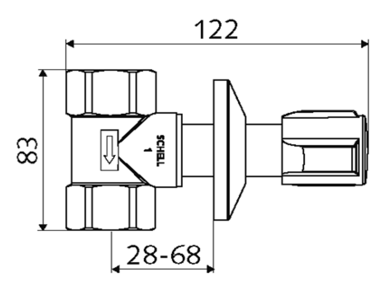Robinet de trecere  SCHELL îngropat DN 25, crom - 191160