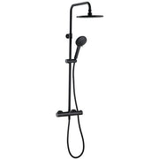Coloana dus Wirquin Comfort cu baterie si termostat, si cap dus rotund Ø23 cm, negru mat - 60722893