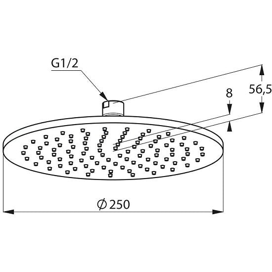 Dus fix Kludi A-QA slim, 250 mm, negru mat - 6432587-00