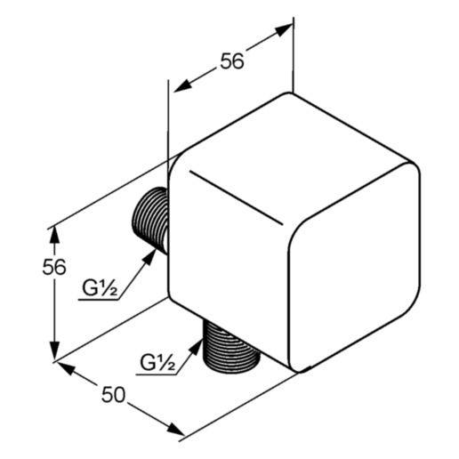 Sistem dus montaj incastrat fara termostat Kludi Cube para dus fixa 250 ,corp incastrat inclus