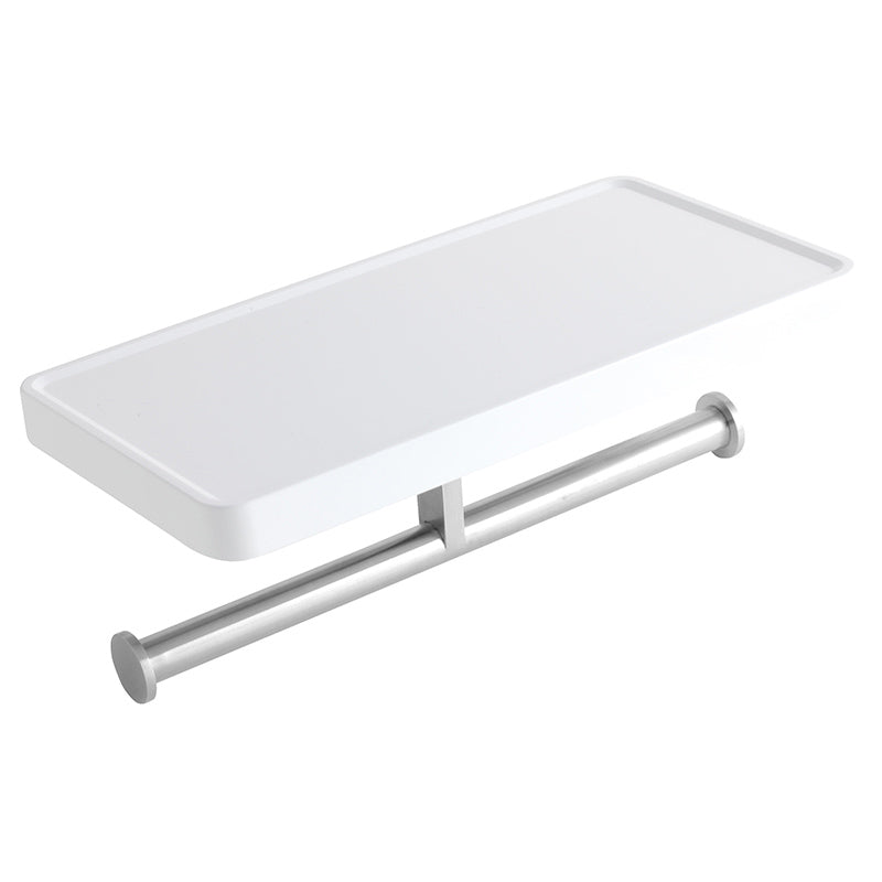 Etajera Ferro, Emotion, cu suport dublu pentru hartie igienica, alb/crom - 65581.1
