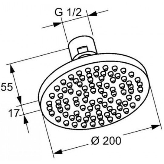 Sistem dus montaj incastrat Kludi Bozz, palarie 200mm, corp incastrat inclus-386300576