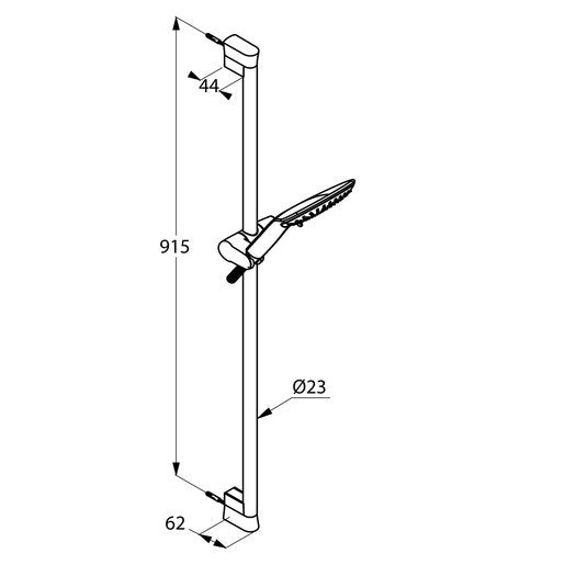 Set de dus Kludi Fizz cu bara de dus 90 cm, 3 jeturi, negru mat - 6774087-00