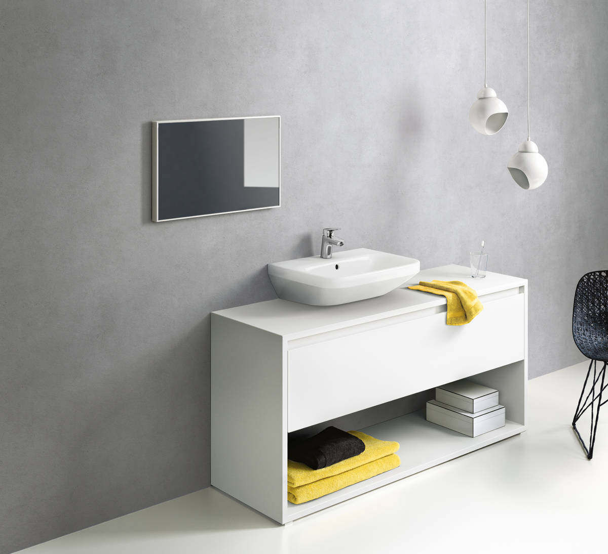 Baterie baie lavoar Hansgrohe Logis 70, furtune flexibile,cartus ceramic, crom - 71070000