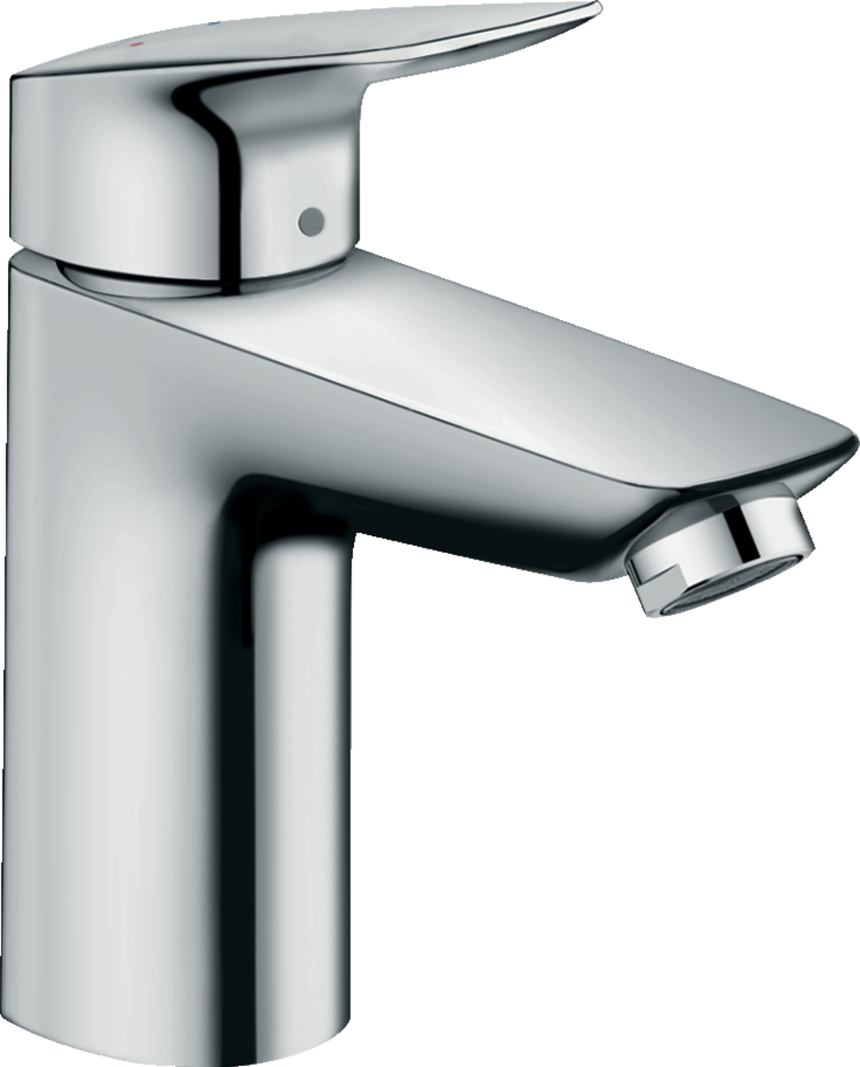 Baterie baie lavoar Hansgrohe Logis 100, furtune flexibile, crom, cartus ceramic - 71100000
