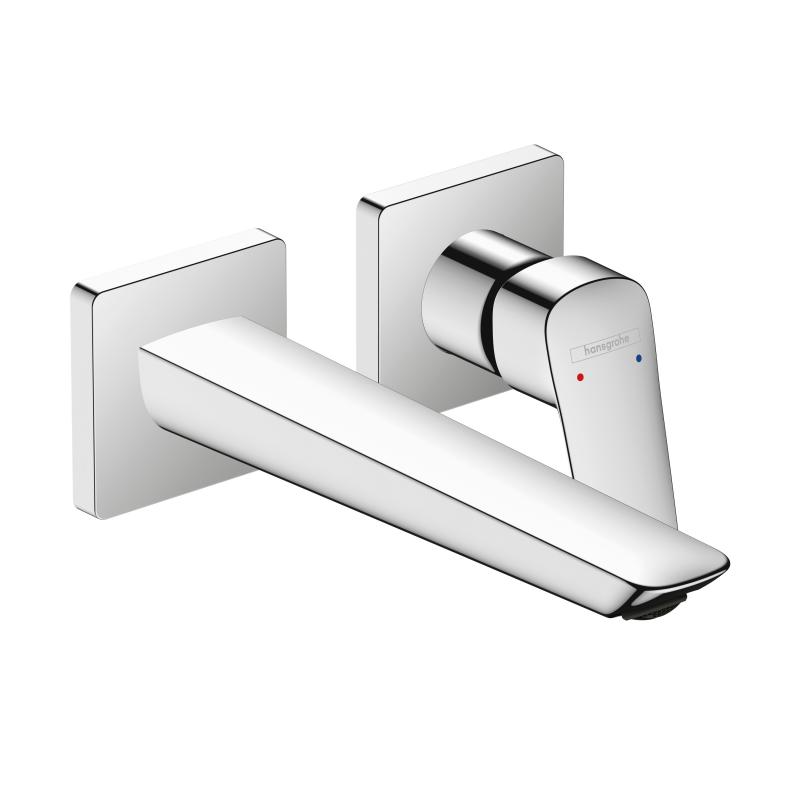 Baterie lavoar Hansgrohe Logis Fine, 1/2'', montare pe perete, si pipa 205 mm, necesita corp ingropat, crom - 71256000