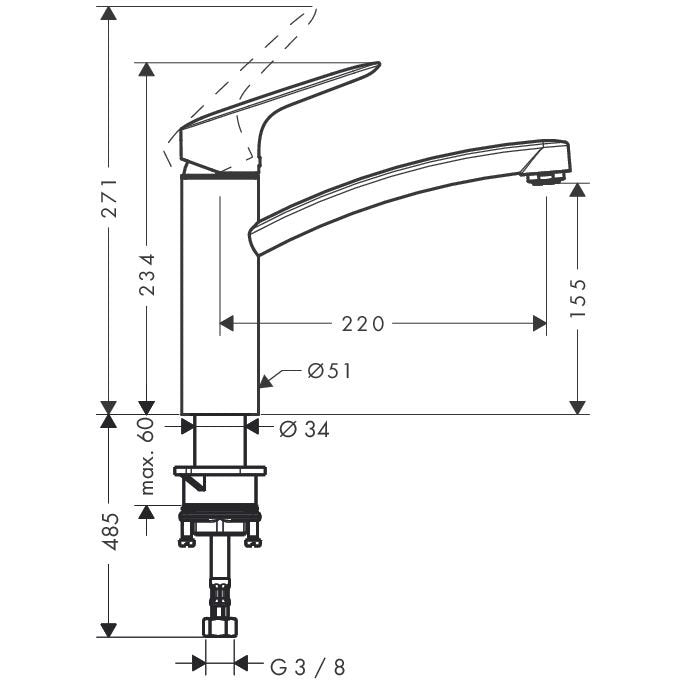 Baterie bucatarie Hansgrohe Logis 160  - 71832000