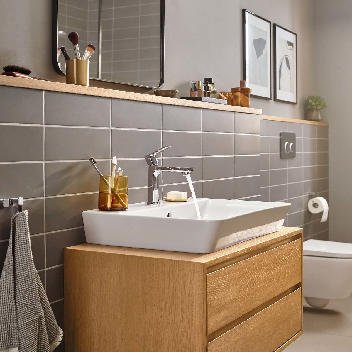 Baterie lavoar Hansgrohe Rebris E 110 cool start, ventil pop-up, crom - 72559000