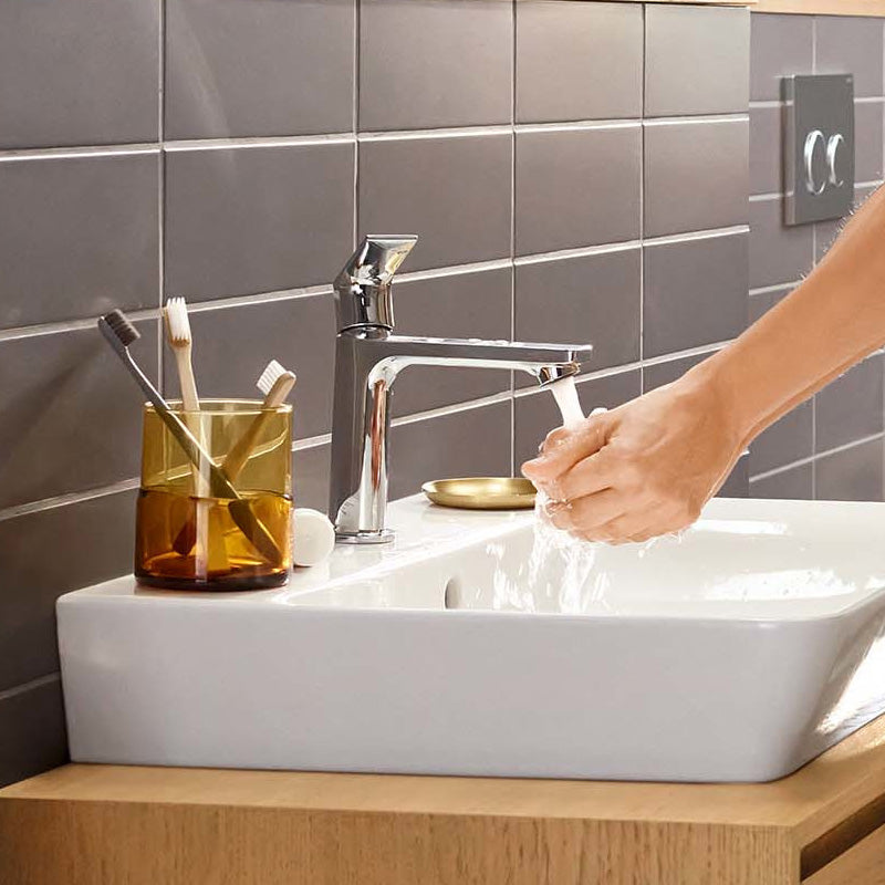 Baterie lavoar Hansgrohe Rebris E 110 cool start, ventil pop-up, crom - 72559000