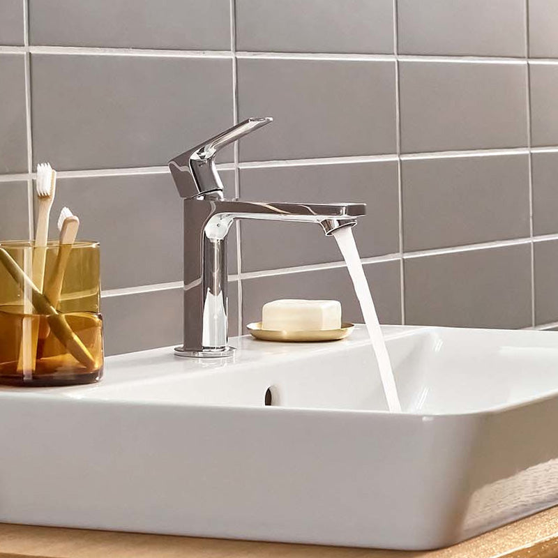 Baterie lavoar Hansgrohe Rebris E 110 cool start, ventil pop-up, pornire pe rece, crom - 72559000