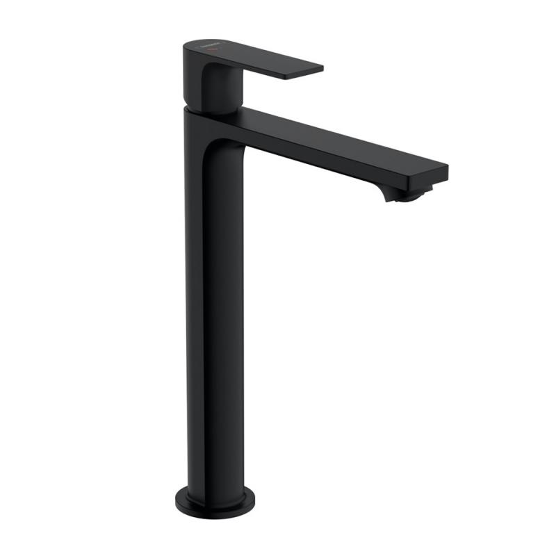 Baterie lavoar inalta Hansgrohe Rebris E 240 cool start cu ventil Pop-Up, negru mat - 72581670