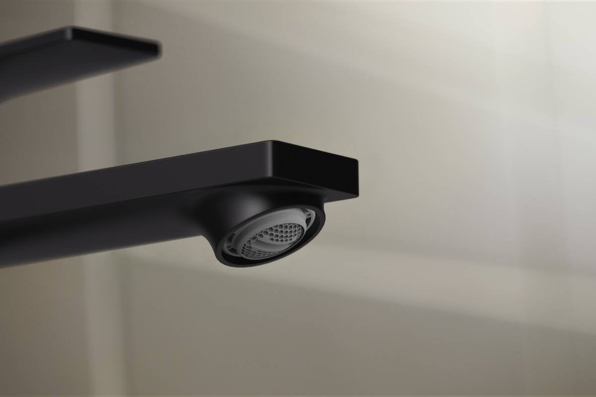 Baterie lavoar Hansgrohe Rebris E 240 CoolStart EcoSmart+, ventil pop-up, pentru lavoar tip bol, negru mat - 72591670