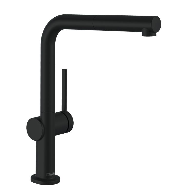 Baterie de bucatarie Hansgrohe Talis M54, 270 mm, 1 jet, dus extractabil, pivotanta, negru mat - 72808670