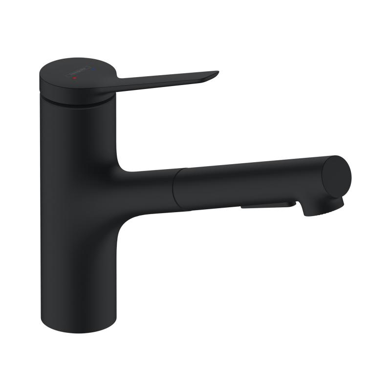 Baterie bucatarie Hansgrohe Zesis M33 150, dus extractibil,2 jeturi , negru mat - 74800670