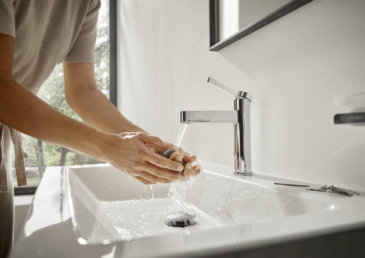 Baterie lavoar Hansgrohe Finoris 100, ventil push-open, crom - 76010000
