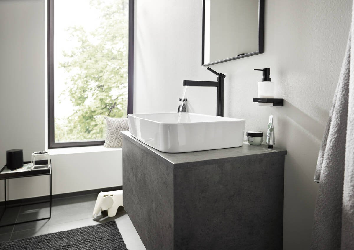 Baterie lavoar Hansgrohe Finoris 260, ventil push-open, negru mat - 76070670