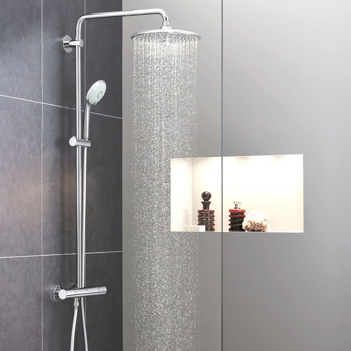 Coloana cabina dus Grohe Euphoria 260,montare pe perete,crom, 3 tipuri de jet, gama profesionala,progrip-27296003