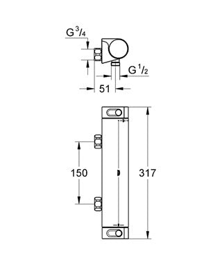 Baterie dus cu termostat Grohe Grohtherm 2000 New cod-34170001