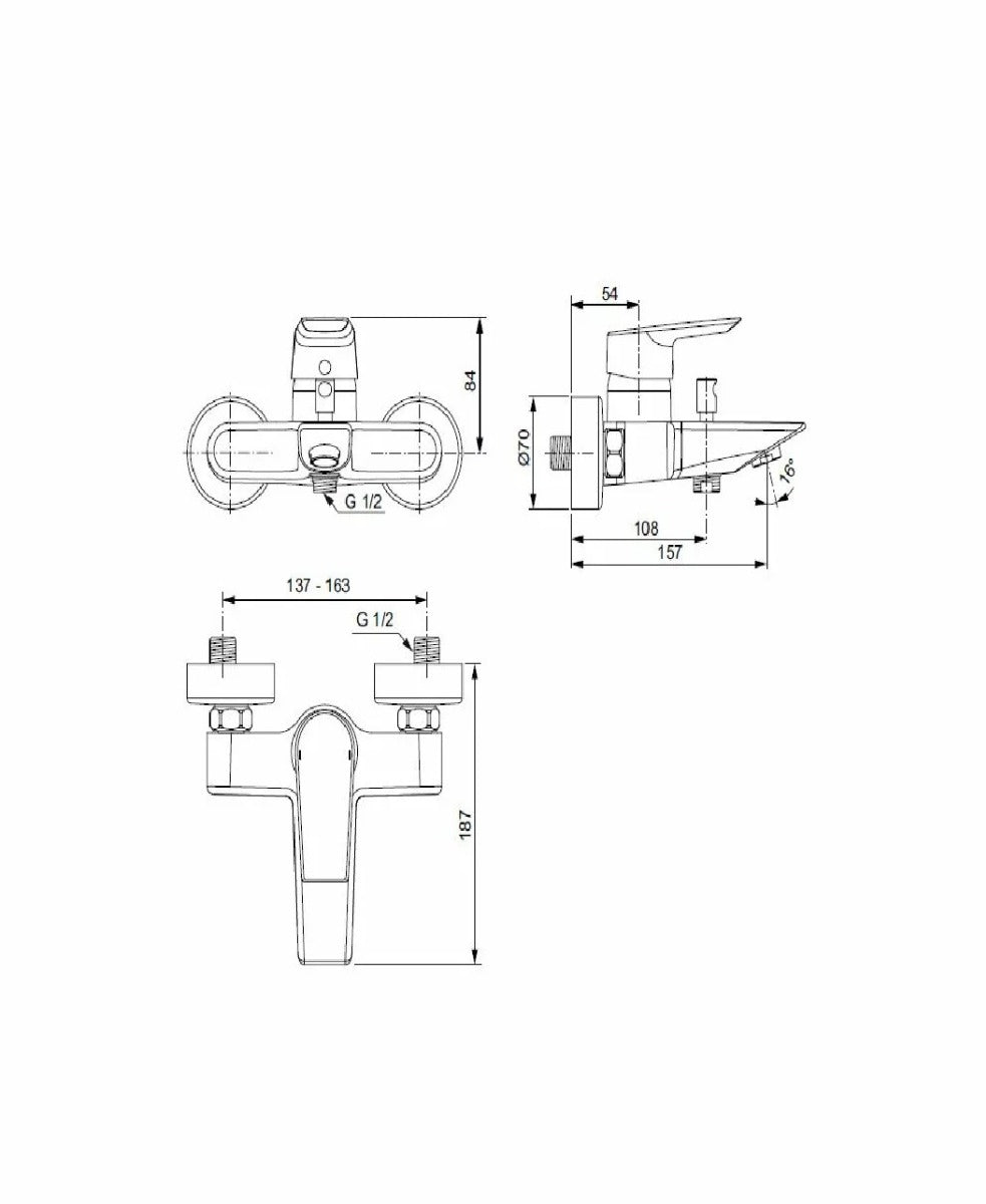 Baterie dus Ideal Standard Tesi, crom - A6581AA