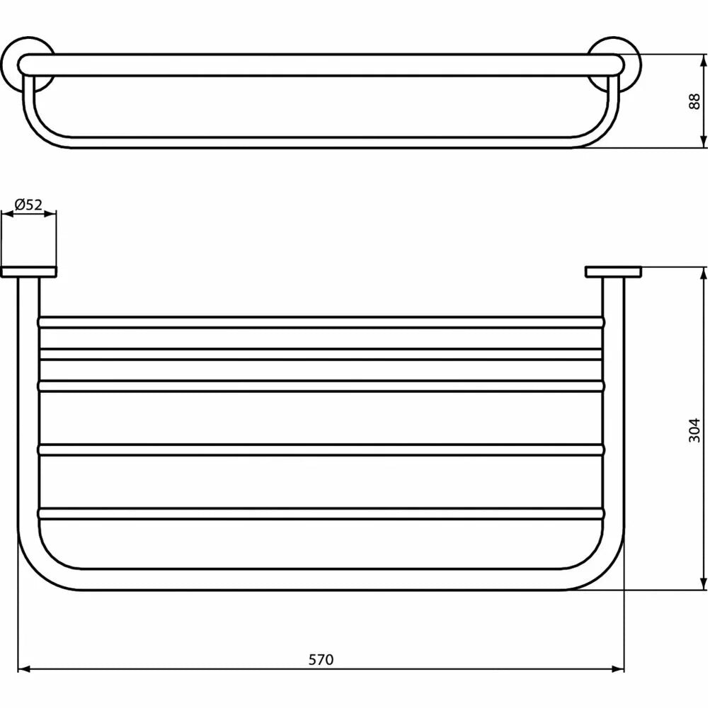 Suport prosop Ideal Standard IOM 60 cm, crom - A9106AA