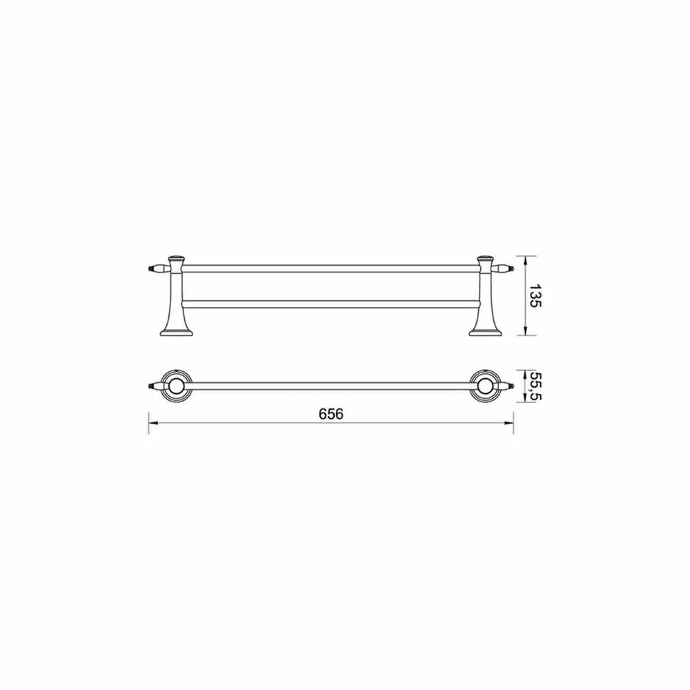 Suport prosop dublu Ferro, Antica, 600 mm, bronz - AAI10BR