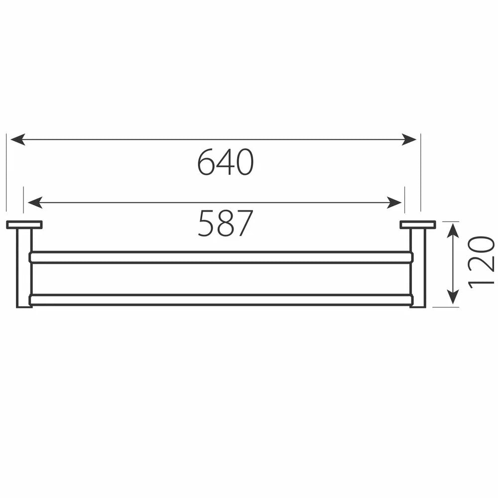 Bara dubla portprosop Ferro, Grace 60 cm, crom  - AC10