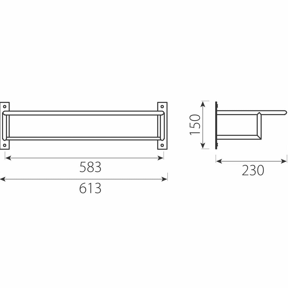 Suport prosoape cu portprosop 60 cm Grace, crom - AC23