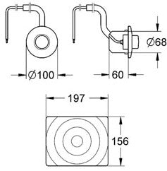 Actionare pneumatica wc la distanta cu placuta Grohe-37059000