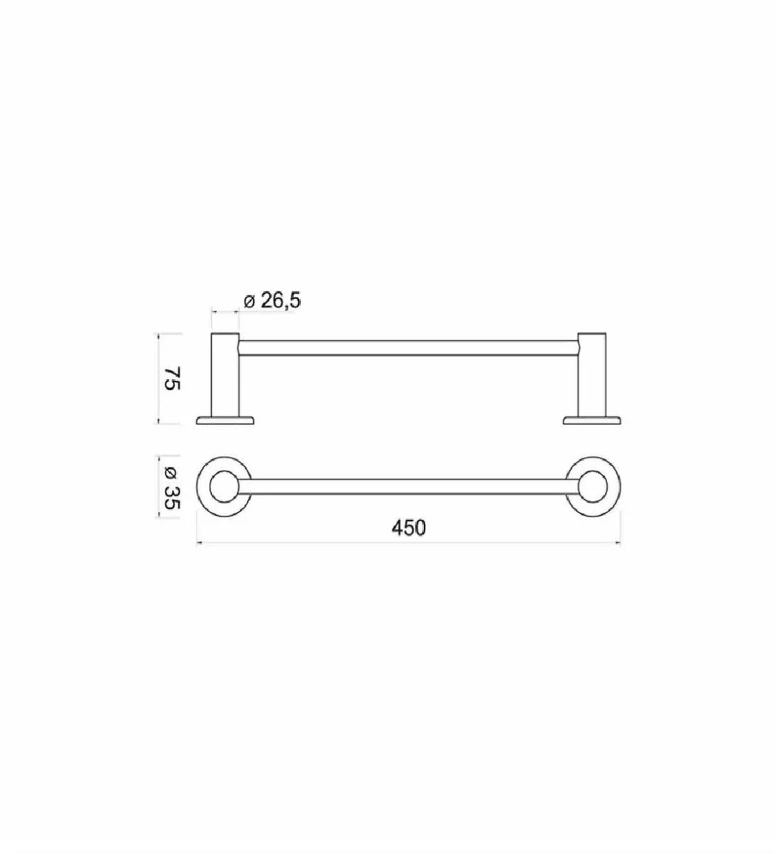 Portprosop bara 450 mm Ferro Smile, crom - ASM07