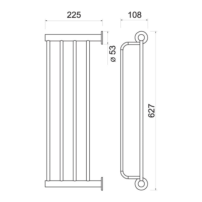Raft pentru prosoape Ferro Smile, cu portprosop, crom - ASM35