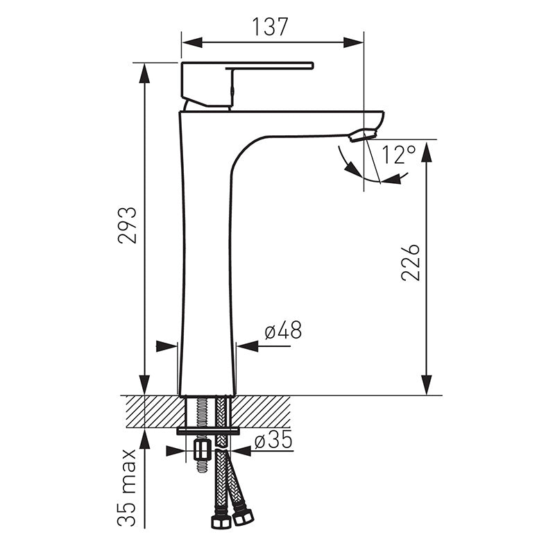 Baterie inalta de lavoar Ferro Alegro, crom - BAG2L