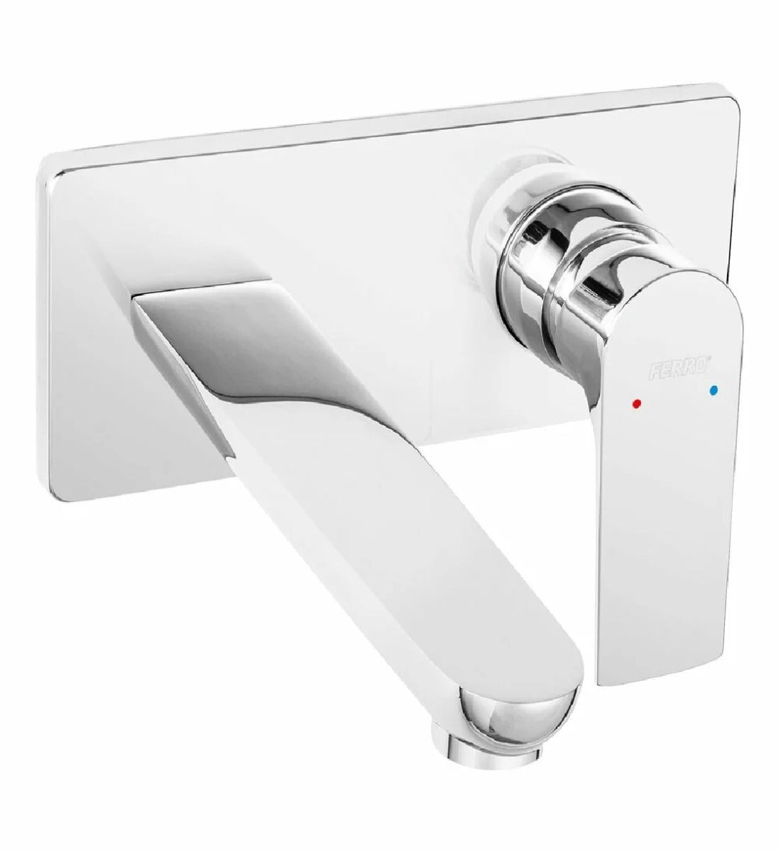 Baterie lavoar incastrata, Ferro Square, pipa 18 cm, crom - BAQ3PA18