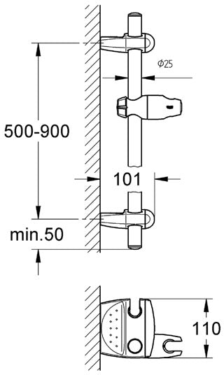Bara dus 900 mm Grohe Movario-28398000