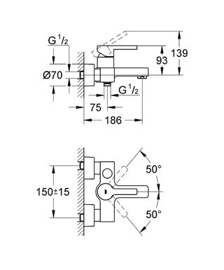 Baterie cada monocomandă 1/2"  Grohe - Lineare-33849000