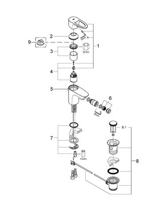 BATERIE BIDEU 1/2" Grohe -Europlus