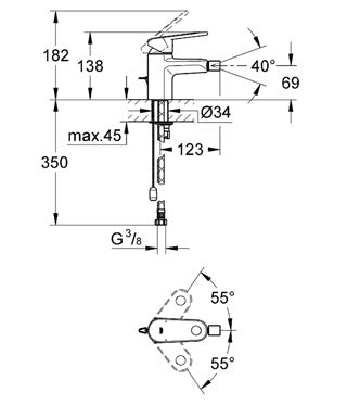 Baterie bideu 1/2" Grohe - Europlus 2009