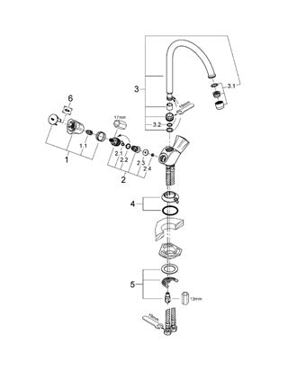 Baterie bucatarie Costa L Grohe-31812001