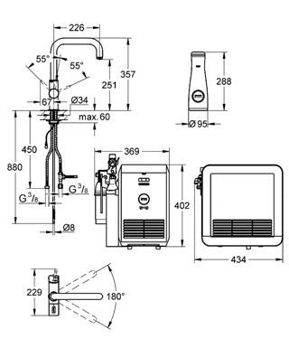 Baterie bucatarie cu filtru apa Grohe Blue 2-31324001