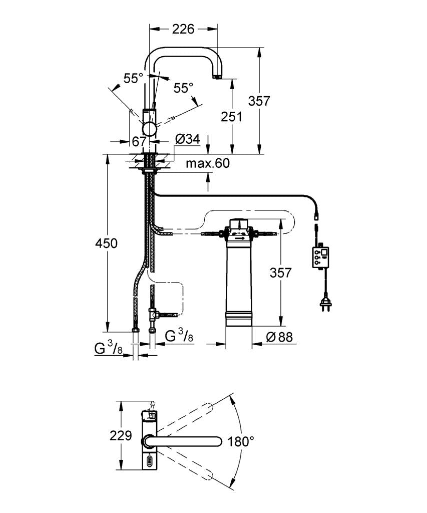 Baterie bucatarie cu filtru apa Grohe Blue-31299001