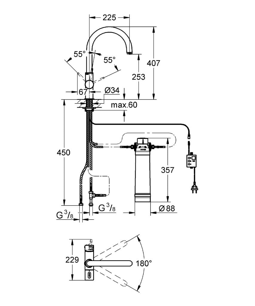 Baterie bucatarie cu filtru apa Grohe Blue-33249001