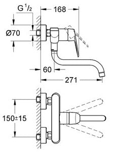 Baterie bucatarie Grohe Eurodisc Cosmopolitan-33772002