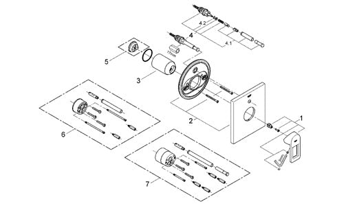 Baterie cada/dus monocomanda-culoare alb-Quadra Grohe
