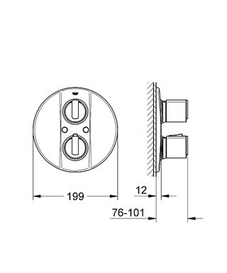 Baterie cada/dus termostat Grohtherm 2000 - Grohe