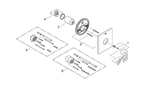 Baterie dus monocomanda-culoare negru - Quadra Grohe