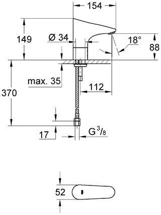 Baterie lavoar cu senzor Grohe - Europlus E