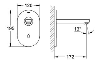 Baterie lavoar Grohe Eurosmart Cosmopolitan E cu senzor infrarosu-36335SD0