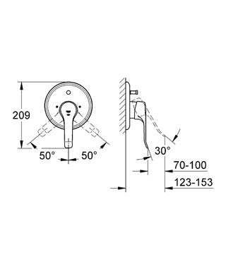 Baterie monocomanda cada/dus  Euroeco Special SSC - Grohe