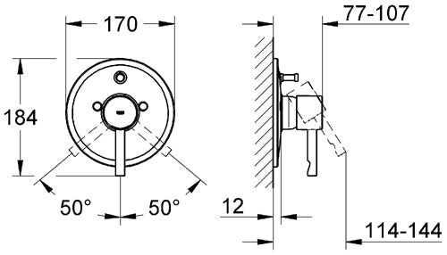 Baterie monocomanda pentru cada Grohe Essence-19285000